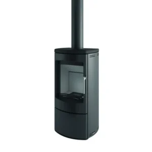 Stufa-a-Legna-Tonda-MCZ-AHLMA-STEEL-In-Metallo-Verniciato-Da-6-Kw