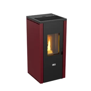 Stufa a pellet ermetica canadian stove "design evo" bordeaux 7 kw