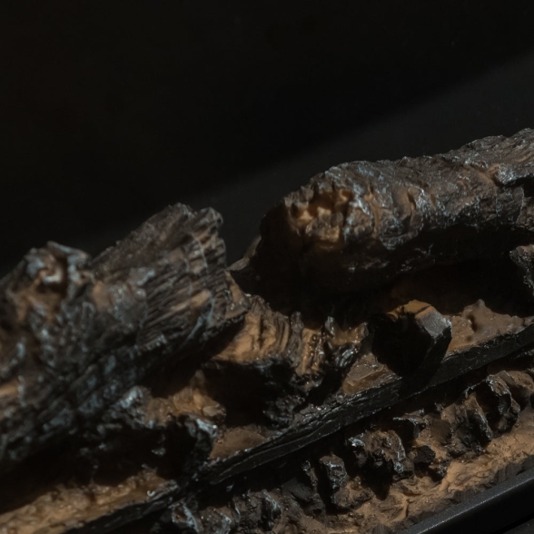 Camino elettrico da terra in legno bianco MICHELANGELO 96x36x90h cm - immagine 4