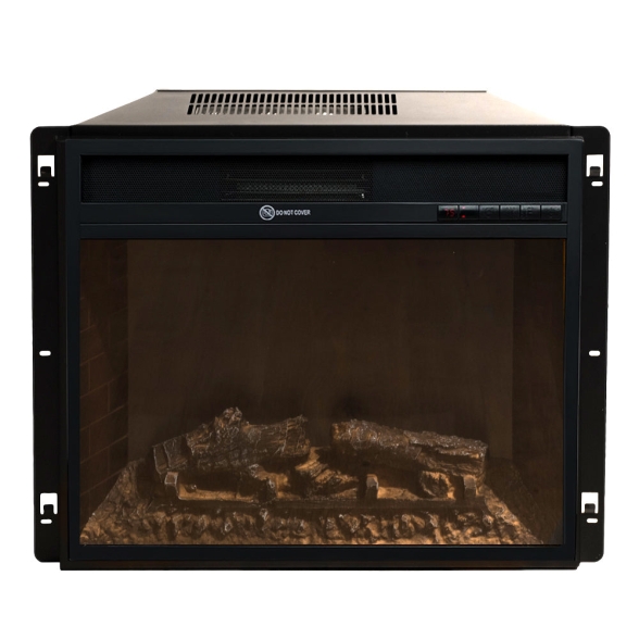 Camino elettrico da terra in legno Nero CAMBRIDGE 110x36x100h - immagine 4