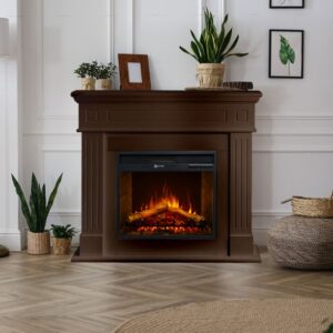 camino-elettrico-da-terra-in-legno-noce-cambridge-110x36x100h