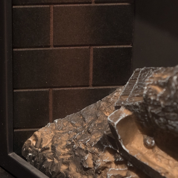 Camino elettrico da terra in legno Noce CAMBRIDGE 110x36x100h cm - immagine 5