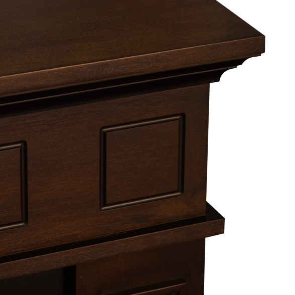 Camino elettrico da terra in legno Noce JEFFERSON L89,5 x H90,5 x P28 cm - immagine 3