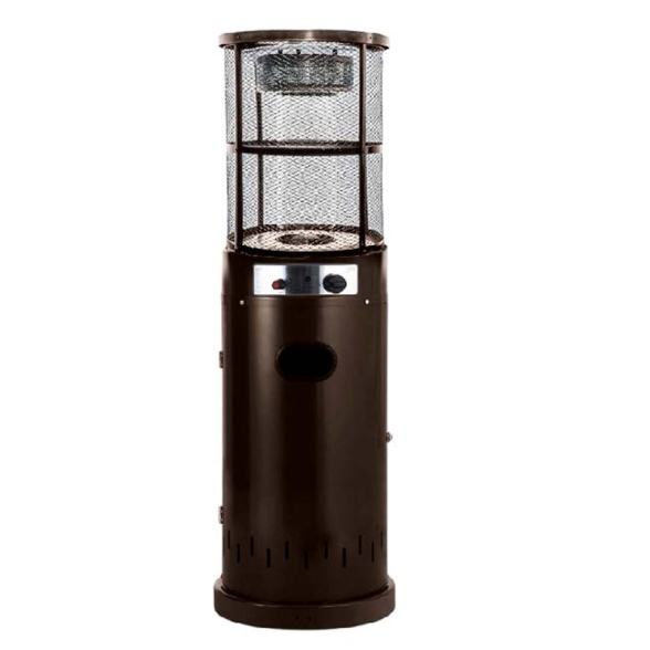 Stufa Cilindrica Da Esterno A Gas Con Vetro 7 Kw Fiamma Moka